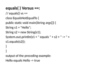 Unit - II Java object oriented programming in java | PPTX