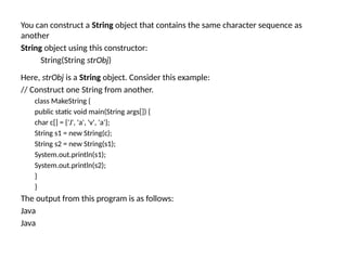 Unit - II Java object oriented programming in java | PPTX