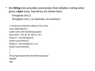 Asci Bitarray Unit - II Java object oriented programming in java | PPTX