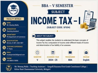Income Tax–I Unit 1 | Meaning, Types, Residential Status & Tax Liability