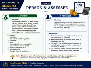 Income Tax–I Unit 1 | Meaning, Types, Residential Status & Tax Liability