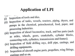 Application of LPI
 