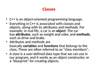 Unit - I Intro. to OOP Concepts and Control Structure -OOP and CG (2024 ...