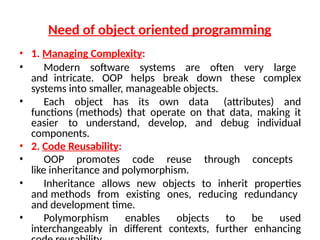 Unit - I Intro. to OOP Concepts and Control Structure -OOP and CG (2024 ...