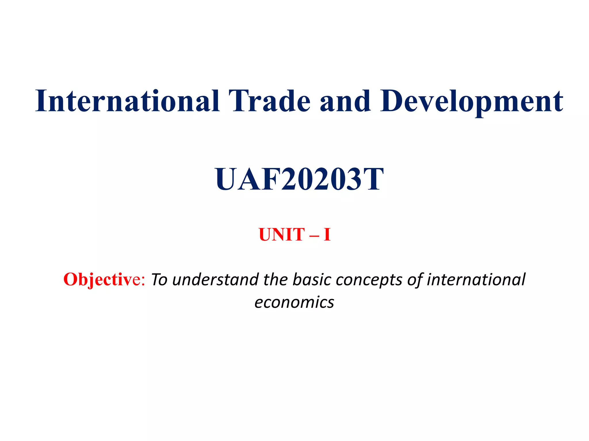 International Trade & Development - Introduction | PPTX