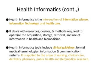 Unit - I Introduction to Medical Informatics.pptx