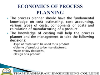 Unit ii process planning activities | PPTX