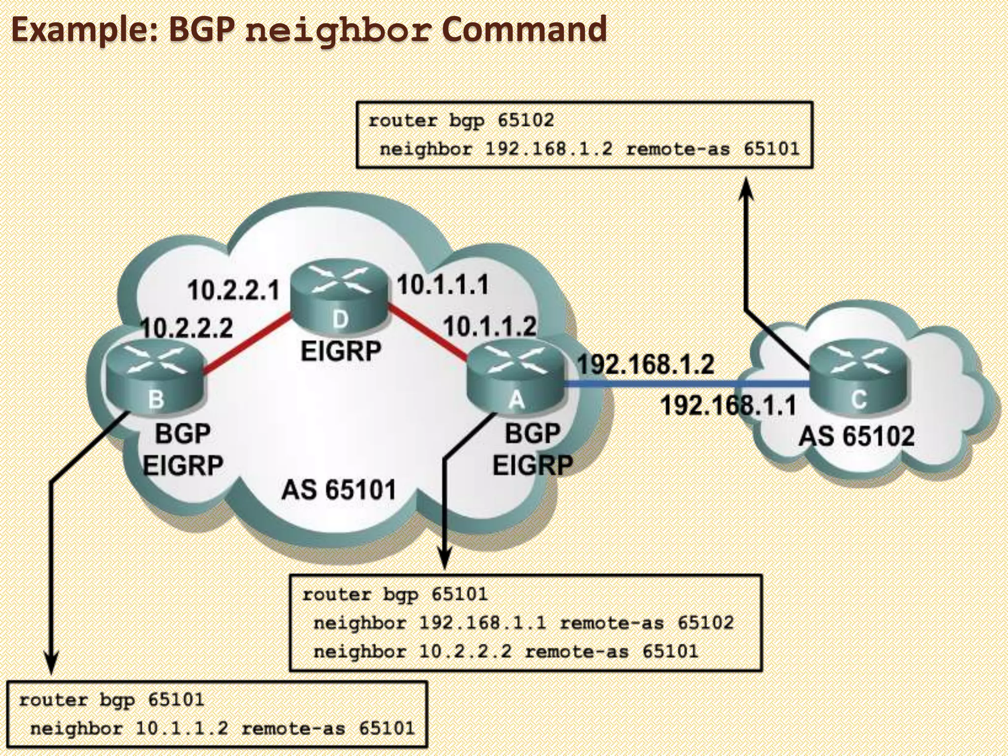 Example: BGP neighbor Command
 