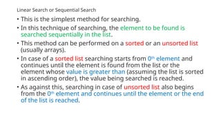Data structure Unit - II Searching and Sorting.pptx