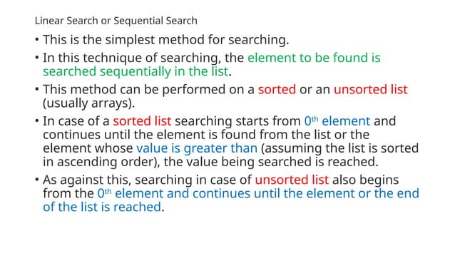 Data structure Unit - II Searching and Sorting.pptx