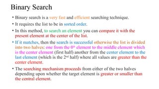 Data structure Unit - II Searching and Sorting.pptx