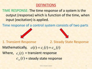Control Systems - Time Response Analysis
