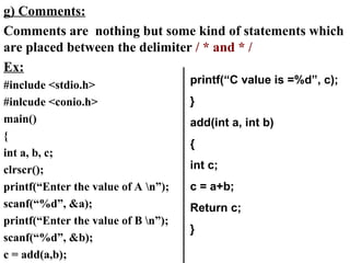 Structure of C programming and format and unformatted function | PPT