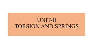 UNIT-II
TORSION AND SPRINGS
 