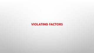 VIOLATING FACTORS
 