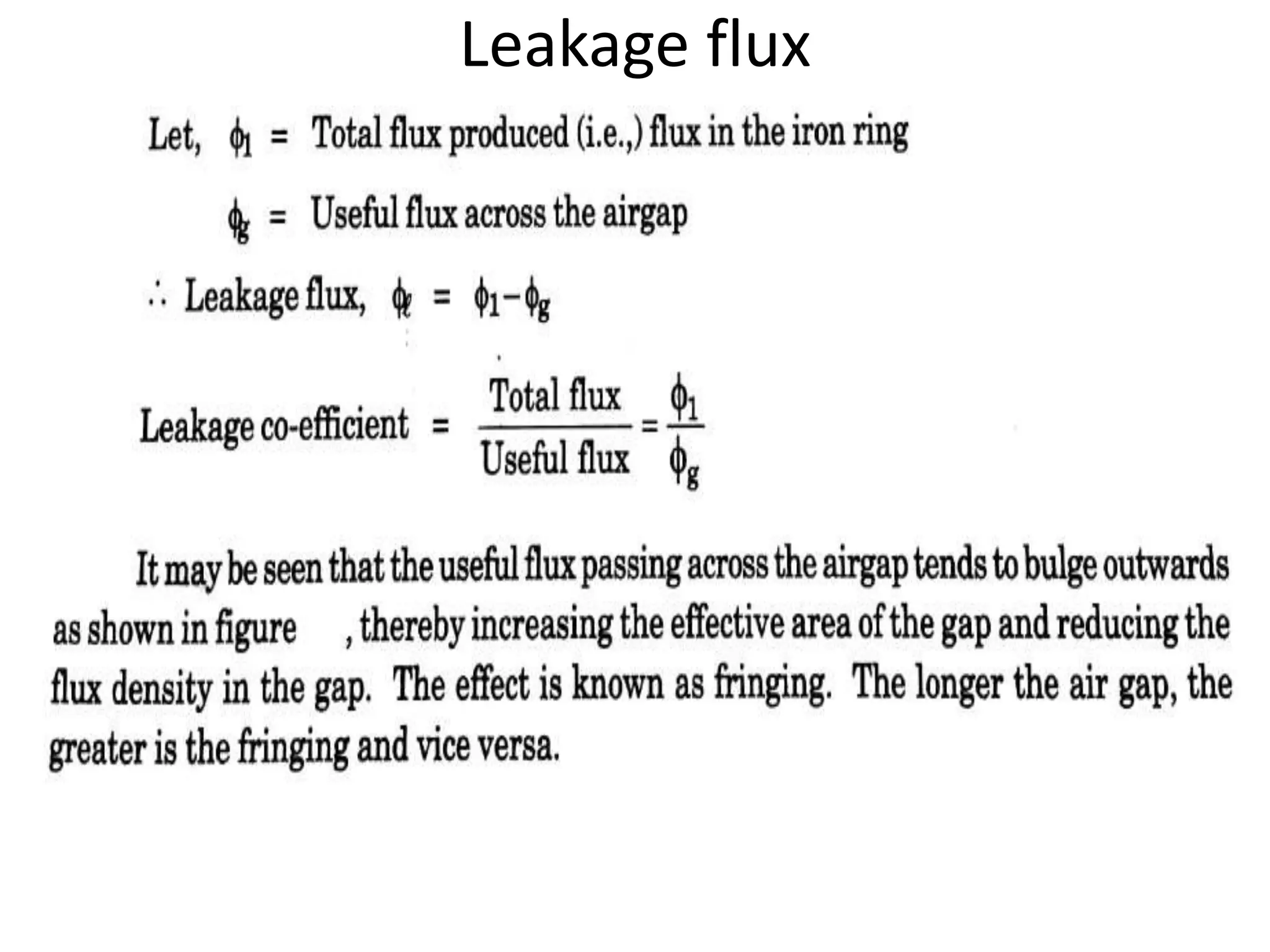 Leakage flux
 