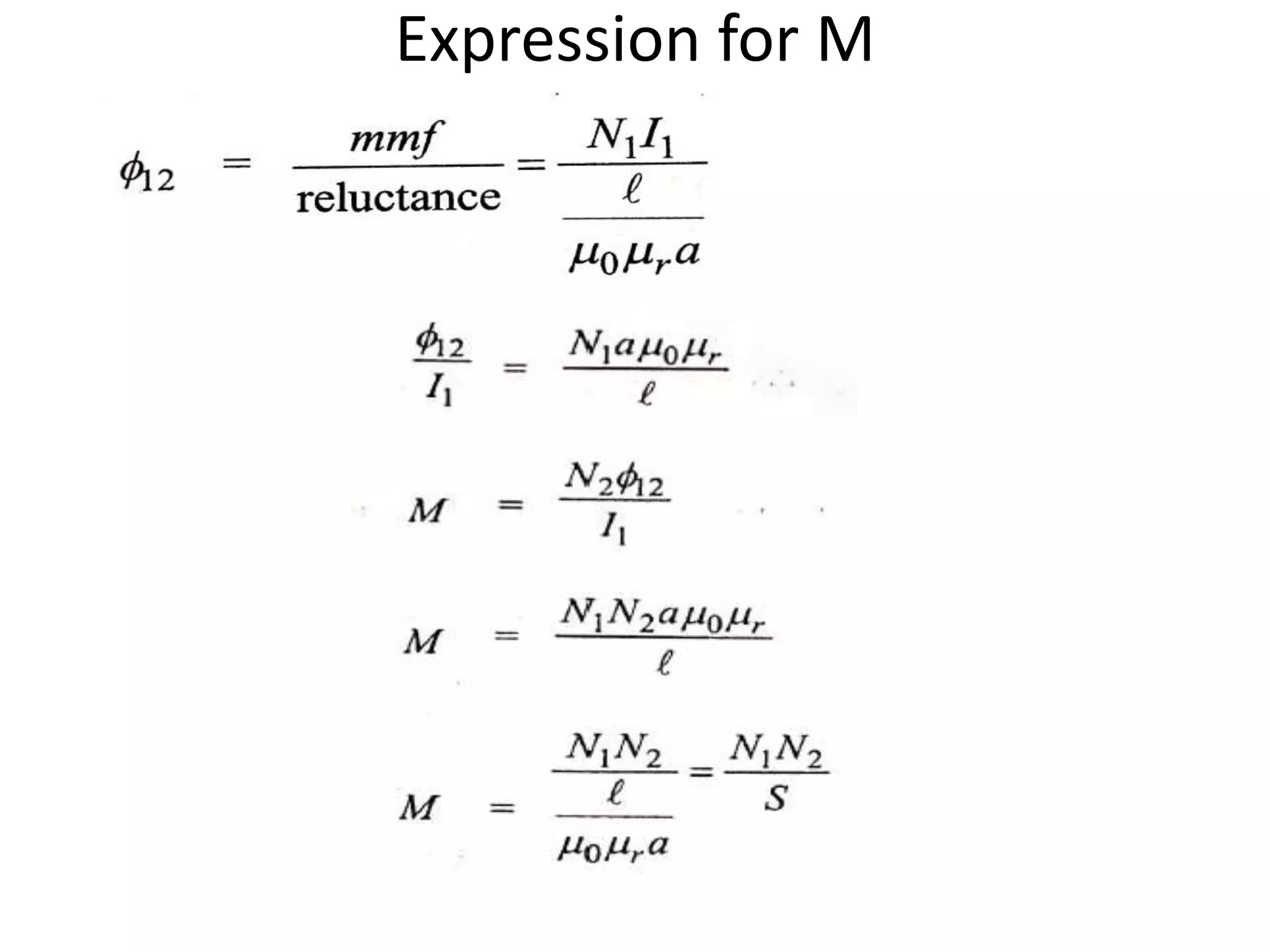 Expression for M
 