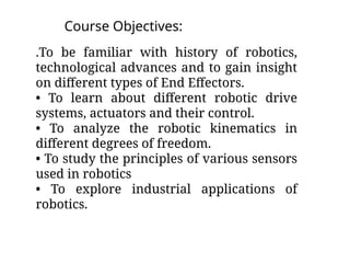 Unit-I Robotics.pptx fundamentals of robotics | PPTX