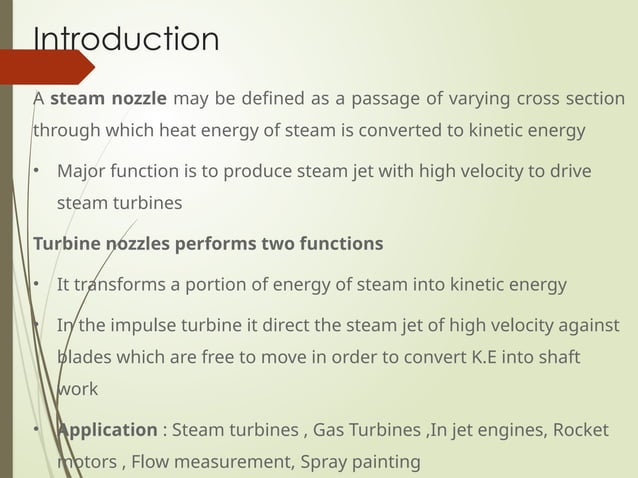 Unit I Steam Nozzles Thermal Engineering Ppt