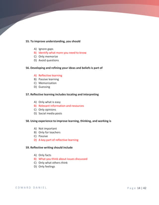 Unit-I: Reflective Writing and Critical Thinking BS Nursing 5th ...