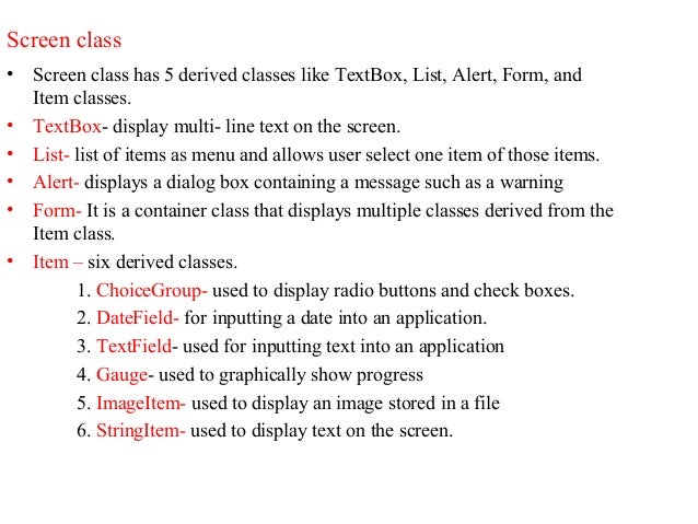 Mobile Application Development J2me Unit 4 Jntu