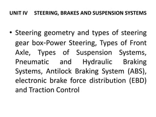Unit iv-ME6602&AUTOMOBILE ENGINEERING | PPTX