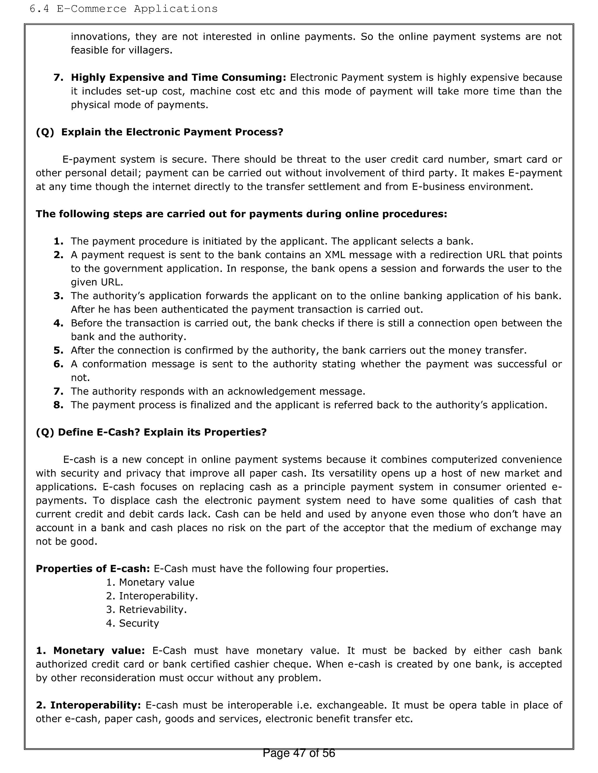 Consumer Oriented E-Commerce Q&A