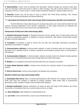 Consumer Oriented E-Commerce Q&A