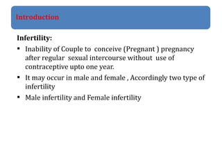 Infertility male and Female , Test Tube Baby, GIFT and Stem Cell | PPTX
