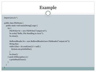 EXCEPTION HANDLING,FILES AND COLLECTIONS | PPTX