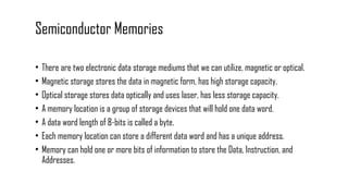 Memory system in the general electronics | PPTX