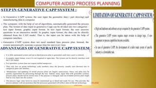 NALLA MALLA REDDY ENGINEERING COLLEGE
CADCAM
COMPUTER AIDED PROCESS PLANNING
 