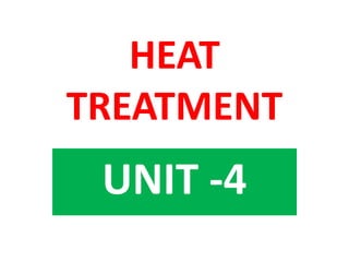 HEAT
TREATMENT
UNIT -4
 