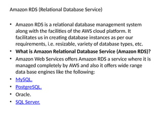 UNIT-IV Amazon web services with cloud technology | PPTX
