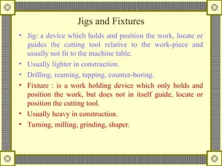 Jigs and Fixtures Technology in Engineering | PPT