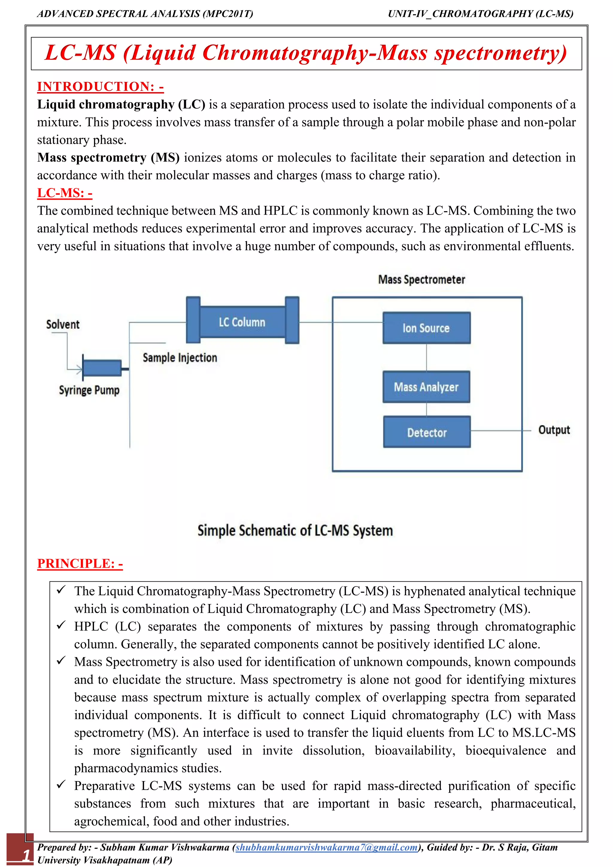 liquid chromatography-mass spectrometry (LC-MS) | PDF