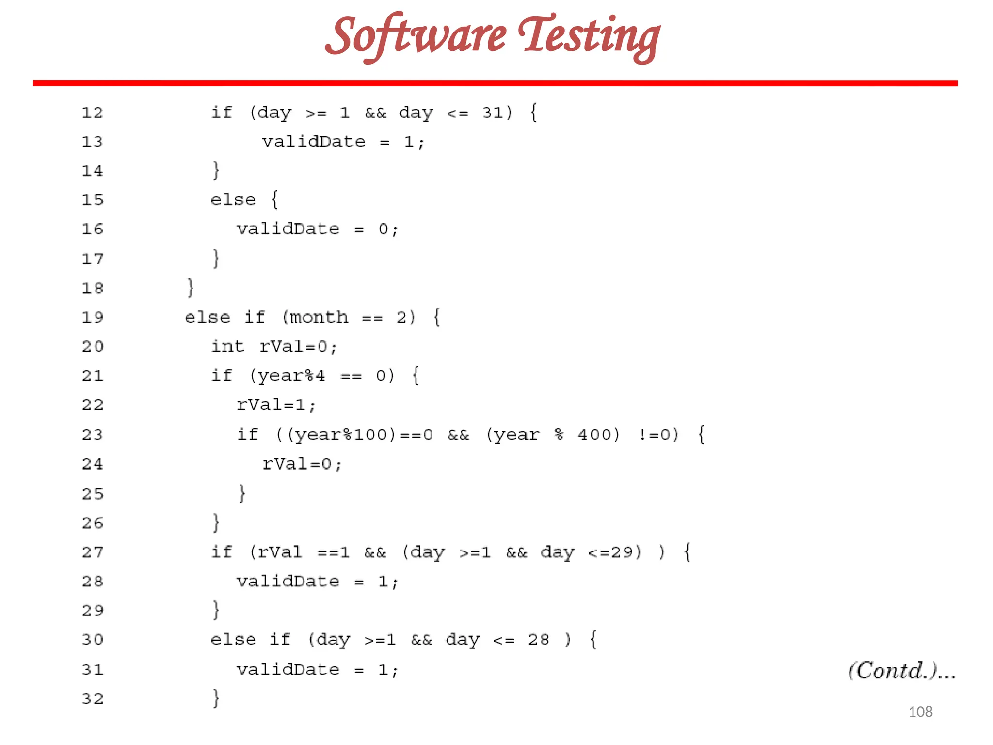 108
Software Testing
 