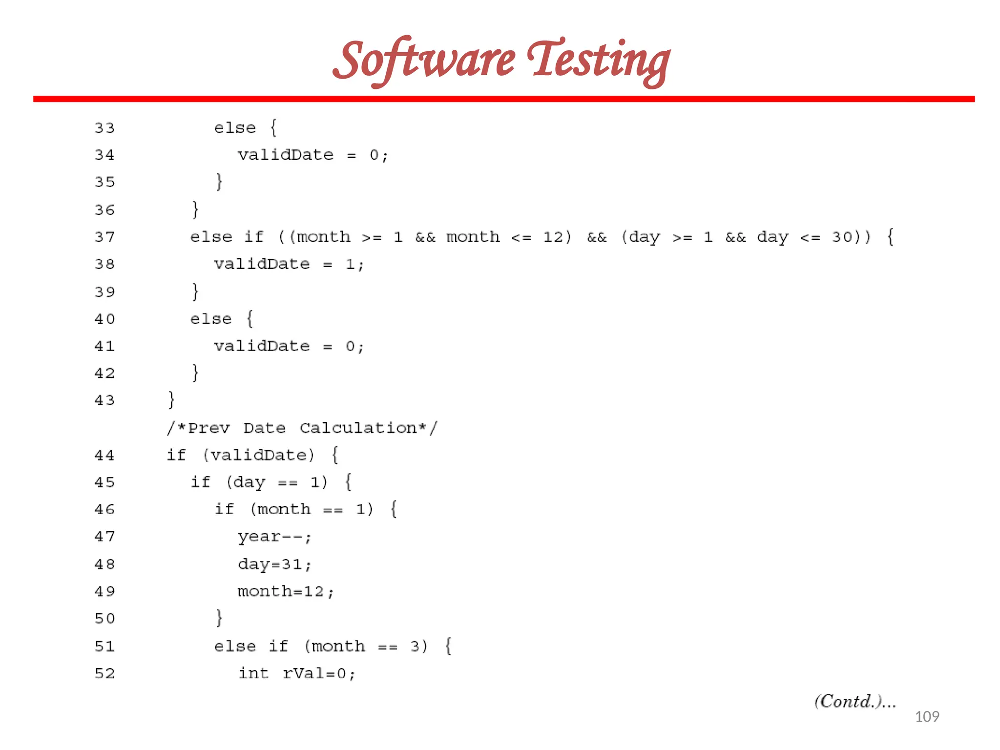 109
Software Testing
 