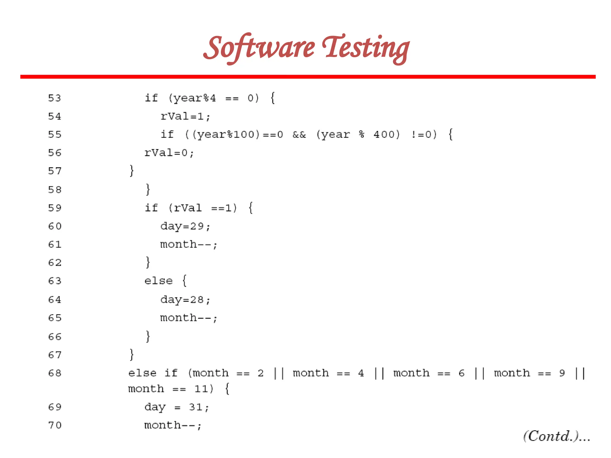 110
Software Testing
 