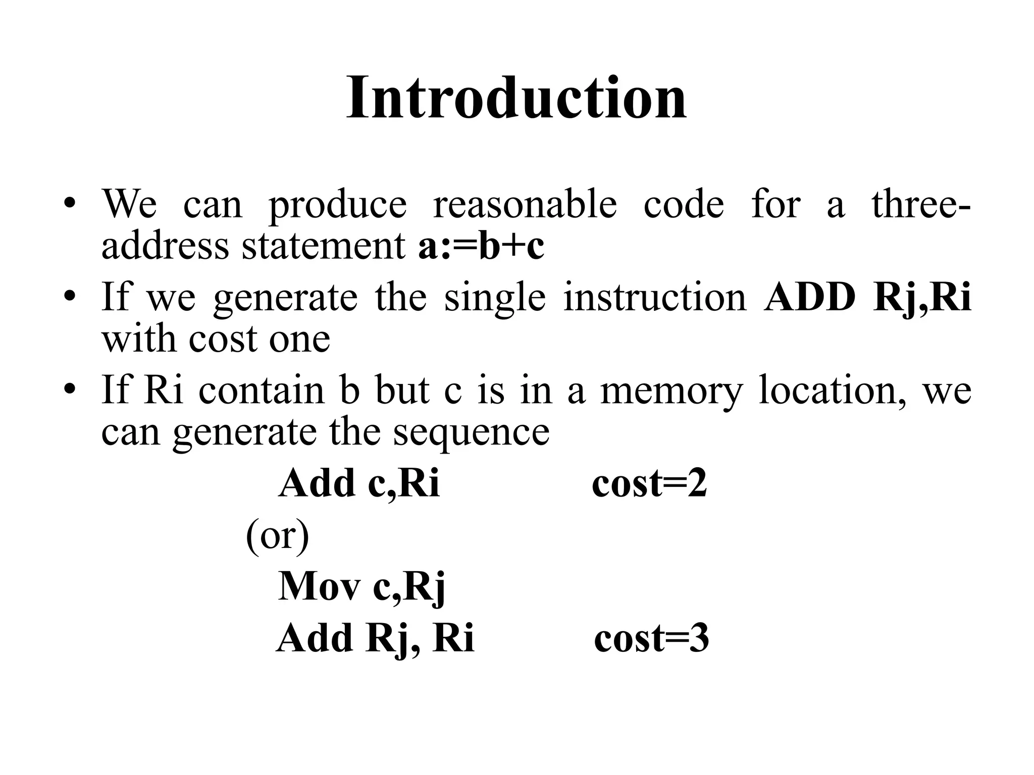 Unit iv(simple code generator) | PPTX