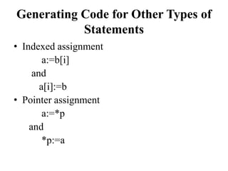 Unit iv(simple code generator) | PPTX