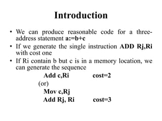 Unit iv(simple code generator) | PPTX
