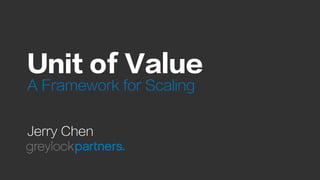 Unit of Value
A Framework for Scaling
Jerry Chen
 