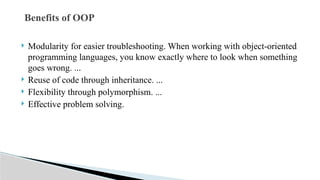 Introduction to OOP object oriented programming | PPTX