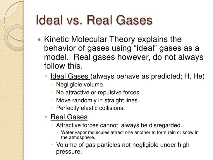 properties of matter real gas vs ideal gas