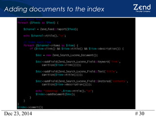 Dec 23, 2014 # 30
Adding documents to the index
 