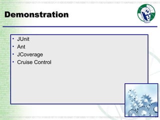 JUnit Ant JCoverage Cruise Control Demonstration 