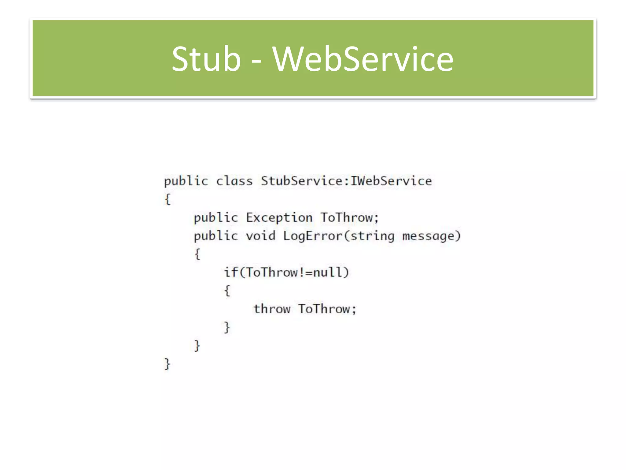 Stub - WebService
 