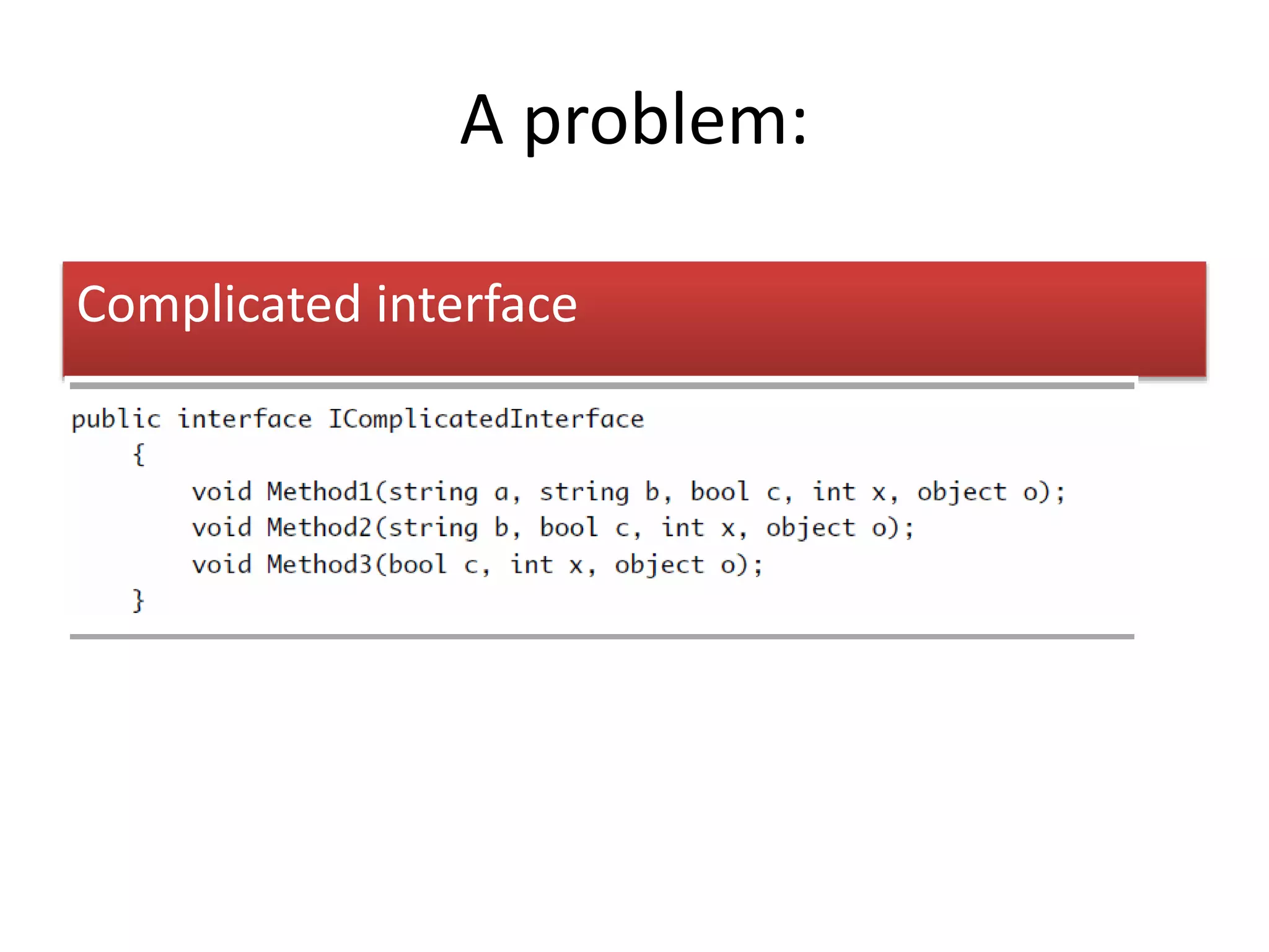 A problem:
Complicated interface
 