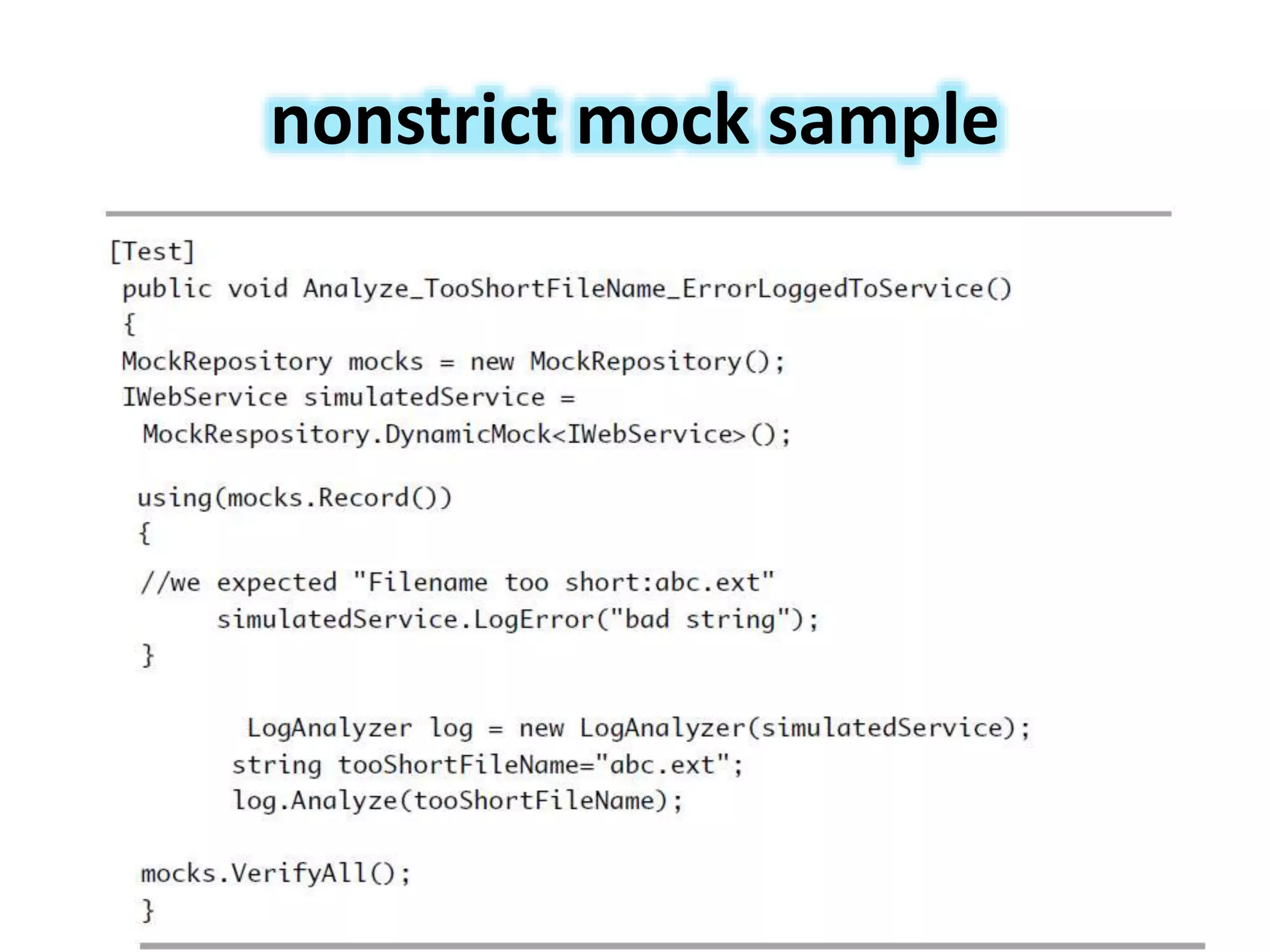 nonstrict mock sample
 
